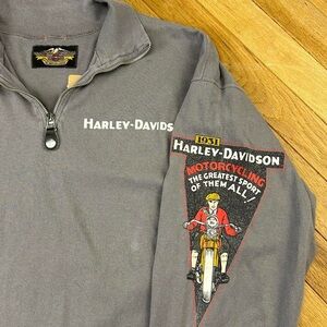 Vintage Harley Davidson quarter zip long sleeve shirt